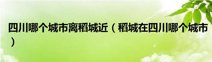 四川哪个城市离稻城近（稻城在四川哪个城市）