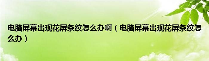 电脑屏幕出现花屏条纹怎么办啊（电脑屏幕出现花屏条纹怎么办）