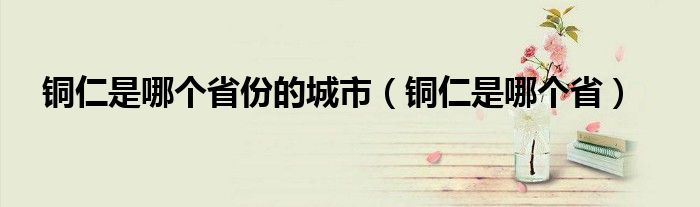 铜仁是哪个省份的城市（铜仁是哪个省）