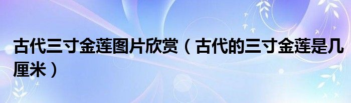 古代三寸金莲图片欣赏（古代的三寸金莲是几厘米）