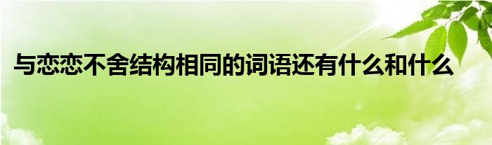 与恋恋不舍结构相同的词语还有什么和什么