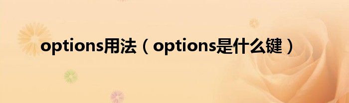 options用法（options是什么键）