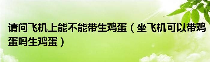 请问飞机上能不能带生鸡蛋（坐飞机可以带鸡蛋吗生鸡蛋）