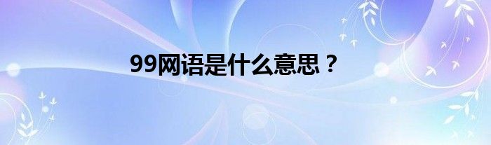 99网语是什么意思？