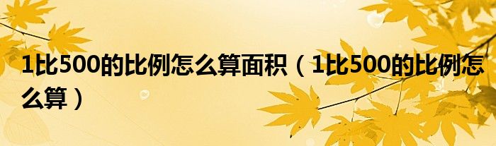 1比500的比例怎么算面积（1比500的比例怎么算）