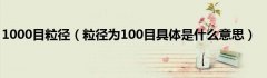 1000目粒径（粒径为100目具体是什么意思）