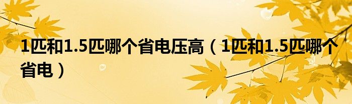 1匹和1.5匹哪个省电压高（1匹和1.5匹哪个省电）