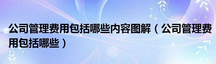 公司管理费用包括哪些内容图解（公司管理费用包括哪些）