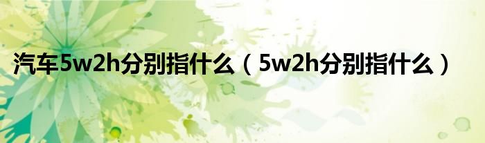 汽车5w2h分别指什么（5w2h分别指什么）