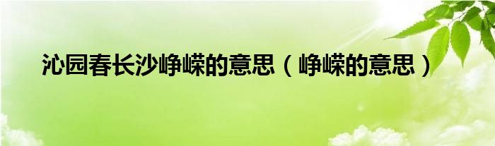 沁园春长沙峥嵘的意思（峥嵘的意思）