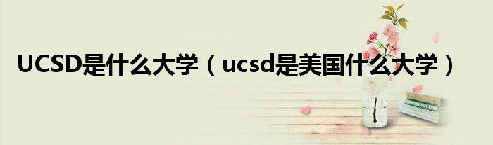 UCSD是什么大学（ucsd是美国什么大学）