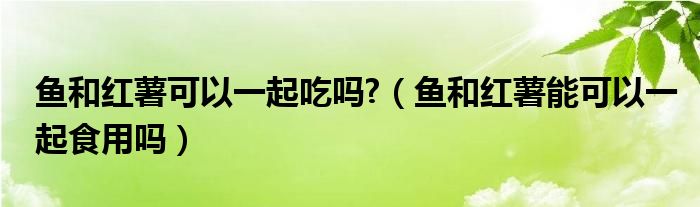 鱼和红薯可以一起吃吗?（鱼和红薯能可以一起食用吗）