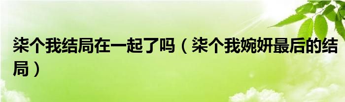 柒个我结局在一起了吗（柒个我婉妍最后的结局）