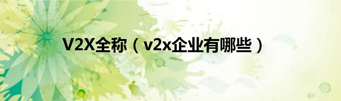 V2X全称（v2x企业有哪些）