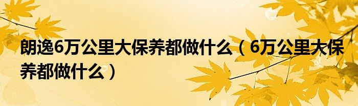 朗逸6万公里大保养都做什么（6万公里大保养都做什么）