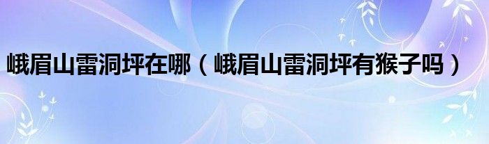 峨眉山雷洞坪在哪（峨眉山雷洞坪有猴子吗）