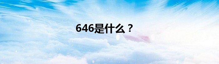 646是什么？