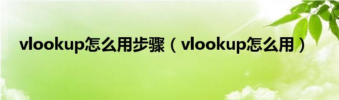 vlookup怎么用步骤（vlookup怎么用）