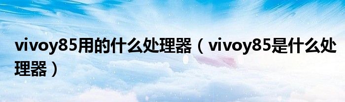 vivoy85用的什么处理器（vivoy85是什么处理器）