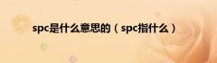 spc是什么意思的（spc指什么）