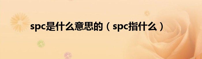 spc是什么意思的（spc指什么）