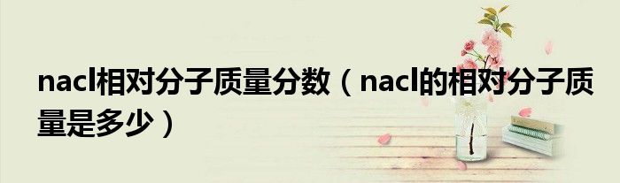 nacl相对分子质量分数（nacl的相对分子质量是多少）