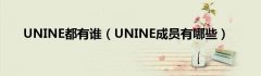 UNINE都有谁（UNINE成员有哪些）