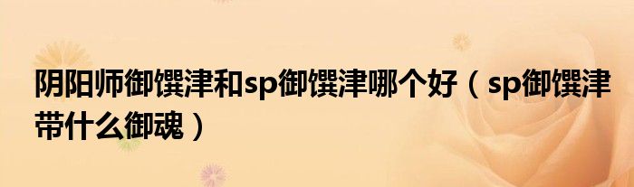 阴阳师御馔津和sp御馔津哪个好（sp御馔津带什么御魂）