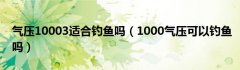 气压10003适合钓鱼吗（1000气压可以钓鱼吗）