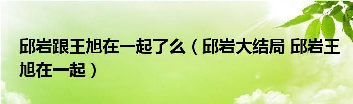 邱岩跟王旭在一起了么（邱岩大结局 邱岩王旭在一起）