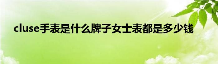 cluse手表是什么牌子女士表都是多少钱