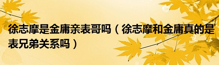 徐志摩是金庸亲表哥吗（徐志摩和金庸真的是表兄弟关系吗）