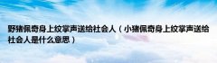 野猪佩奇身上纹掌声送给社会人（小猪佩奇身上纹掌声送给社会人是什么意思）