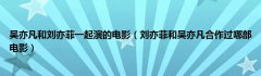 吴亦凡和刘亦菲一起演的电影（刘亦菲和吴亦凡合作过哪部电影）