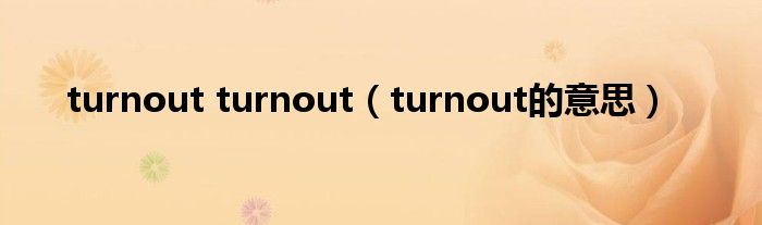 turnout turnout（turnout的意思）