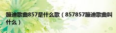 蹦迪歌曲857是什么歌（857857蹦迪歌曲叫什么）