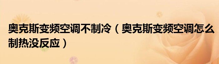 奥克斯变频空调不制冷（奥克斯变频空调怎么制热没反应）