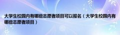 大学生校园内有哪些志愿者项目可以报名（大学生校园内有哪些志愿者项目）