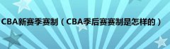 CBA新赛季赛制（CBA季后赛赛制是怎样的）