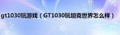 gt1030玩游戏（GT1030玩坦克世界怎么样）