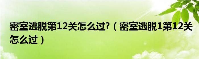 密室逃脱第12关怎么过?（密室逃脱1第12关怎么过）