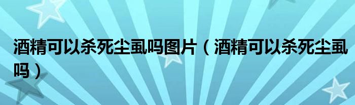 酒精可以杀死尘虱吗图片（酒精可以杀死尘虱吗）