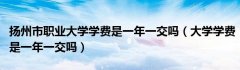 扬州市职业大学学费是一年一交吗（大学学费是一年一交吗）